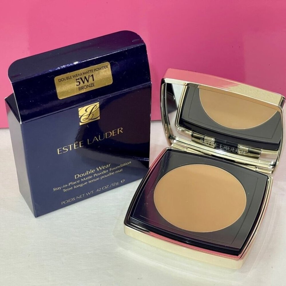 ESTEE LAUDER DOUBLE WEAR STAY IN PLACE MATTE POWDER FOUNDATION 5W1 BRONZE .42 OZ